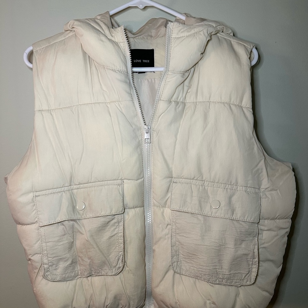 Love Tree Beige Puffer Vest